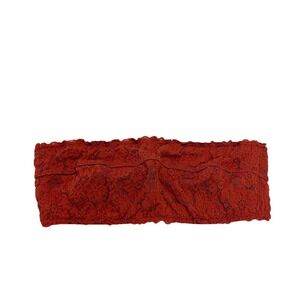 Aerie Red-Orange Underwired Strapless Lace Bra Bralette Bandeau Festival Boho 34
